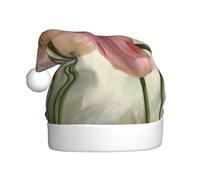 POCUK Tulipes roses Chapeau de Noël pour adulte Fournitures de fête classique pour le Nouvel An
