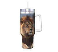 POCUK Two Lions Ice Bully Gobelet isotherme réutilisable avec poignée pour boissons froides et chaudes 1,2 l