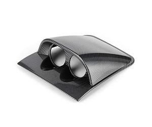 Pod de jauge de tableau de bord, voiture 52mm universel 2in ableau de bord jauge de pilier Triple trou support de montage de compteur support universel support pod(Style de fibre de carbone)