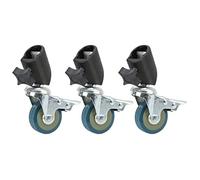 Pod Wheels Light Stand Wheelsn Plastique 3Pcs 22Mm roulettes Ensemble pour Photographie Light Stand Studio Photo Vidéo Verrouillage Roulette Ensemble avec Frein