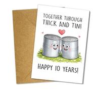 Podagree Carte de 10e anniversaire de mariage pour mari, épouse, carte d'anniversaire de 10 ans, cadeau pour lui, elle, carte d'anniversaire de mariage pour homme et femme, anniversaire de mariage en