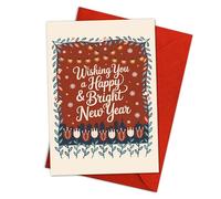 Podagree Carte de ville florale Happy & Bright pour les amis, les collègues ou les proches, idéale pour partager du bonheur et des vœux chaleureux pour une saison des fêtes prospère - 20,3 x 13,5 cm