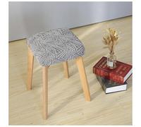 PODAY Housse de Tabouret carré, Housse élastique de Chaise de Salle à Manger carrée, Housse de Tabouret de Commode, Housse de Tabouret de Bar, Housse de siège épaissie, Lavable 33-38cm GrayA