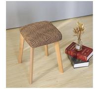 PODAY Housse de Tabouret carré, Housse élastique de Chaise de Salle à Manger carrée, Housse de Tabouret de Commode, Housse de Tabouret de Bar, Housse de siège épaissie, Lavable 33-38cm CoffeeA