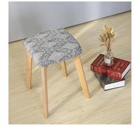 PODAY Housse de Tabouret carré, Housse élastique de Chaise de Salle à Manger carrée, Housse de Tabouret de Commode, Housse de Tabouret de Bar, Housse de siège épaissie, Lavable 33-38cm GrayB