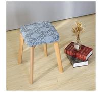 PODAY Housse de Tabouret carré, Housse élastique de Chaise de Salle à Manger carrée, Housse de Tabouret de Commode, Housse de Tabouret de Bar, Housse de siège épaissie, Lavable 33-38cm Blueb