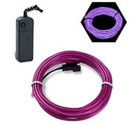 Podazz Flexible EL Fil Tube Néon Light Avec Contrôleur 3 Modes LED Lumière De Voiture Dance Partie De Mariage Bar intérieur et extérieur Décor (Pourpre, 16,5 Pi)
