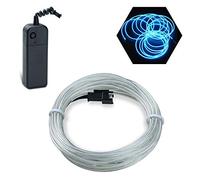 Podazz Flexible EL Fil Tube Néon Light Avec Contrôleur 3 Modes LED Lumière De Voiture Dance Partie De Mariage Bar intérieur et extérieur Décor (Glace bleue, 9 Pi)
