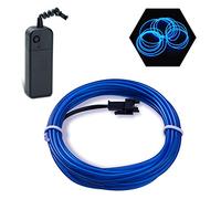 Podazz Flexible EL Fil Tube Néon Light Avec Contrôleur 3 Modes LED Lumière De Voiture Dance Partie De Mariage Bar intérieur et extérieur Décor (Bleu, 9 Pi)