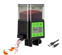 Podazz Mangeoire Automatique pour Aquarium avec minuterie, écran LCD de 320 ML, Distributeur de Poissons réglable, Distributeur de Poissons Rouges, Tortues pour Vacances, Week-End ou Usage Quotidien