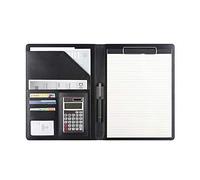 Podazz Portfolio A4 en Cuir PU, Dossier Presse-papiers A4, Conferencier Cuir Porte Documents, pour Réunion, Bureau, Ecole, Noir