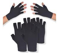 Podcase Lot de 4 Gants de Compression pour Arthrose Femme Et Homme - Gants Anti-arthrite Sans Doigts Pour Les Mains - Réduit L’inflammation - Idéal Pour Le Travail Et Le Gaming (M)