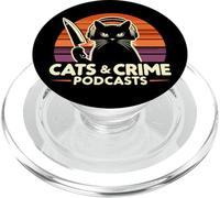 Podcasts Cats and True Crime, Retro True Crime and Cats PopSockets PopGrip pour MagSafe
