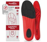 Podech Semelles de Travail Antistatiques en Mousse à Mémoire de Forme, Anti-Odeur et Trasnpiration, Semelle Chaussures Confort 24h, Semelles pour Bottes et Chaussures de Sécurité (35-40)