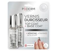 PODERM Base Coat & Top Coat Renforçateurs | Soin Ongles Fortifiant & Protecteur | Tea Tree, Silicium & Biotine | Créé par un Podologue - Swiss Made
