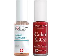 Poderm Duopack Color Care Vernis 253 Rouge Allure 8ml + Sérum Mycose Des Ongles 8ml