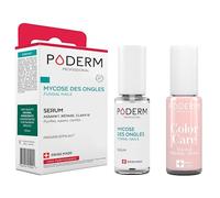 PODERM - LOT 2 PRODUITS | MYCOSE ONGLE TRAITEMENT | Best Seller | Soin professionnel pied/main | Facile & rapide | Swiss Made + Vernis Rose TEA TREE - Traitement des Ongles Abîmés par MYCOSE