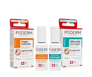 PODERM - LOT 2 PRODUITS | MYCOSE ONGLE TRAITEMENT + ONGLES INCARNÉS ET INCRUSTÉS|Plantes exceptionnelles puissantes antifongiques/réparatrices|Soin professionnel pied/main|Facile & rapide|Swiss Made