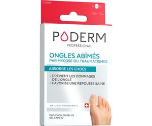 Poderm Ongles Abîmés Par Mycoses Et Traumatismes Capuchons Orteils En Gel Taille M 2 Pièces