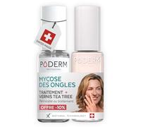 PODERM Sérum Mycose des Ongles + Vernis à Ongles Nude Blush - Antifongique, Répare & Camoufle les Ongles Jaunis, pour des Ongles Visiblement Plus Sains | Développé par une Podologue | Swiss Made