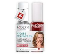 PODERM Sérum Mycose des Ongles + Vernis à Ongles Rouge Allure - Antifongique, Répare & Camoufle les Ongles Jaunis, pour des Ongles Visiblement Plus Sains | Développé par une Podologue | Swiss Made