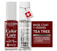 PODERM Vernis à Ongles Couleur Base Coat + Rouge Allure | Antifongique au Tea Tree, Silicium & Biotine | Renforce, Répare & Camoufle les Ongles Jaunes et Abîmés | Créé par un Podologue - Swiss Made