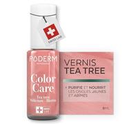 PODERM Vernis à Ongles Soin au Tea Tree - Or Rose Brillant | 8ML - SwissLab | Purifie, Clarifie & Nourrit les Ongles Jaunes et Abîmés | Enrichis en Tea Tree & Biotine | Créé par une Podologue
