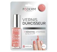 Vernis Durcisseur Ongles BIOTINE SILICIUM KERATINE - Fortifie & Répare les ongles abimés, fragilisés, cassants par semi permanent, vieillissement - Couleur Corail Light - Mains & Pieds - Swiss Made