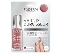 PODERM Vernis Durcisseur Ongles - Bois de Rose | Répare et Renforce les Ongles Abîmés et Fragilisés par les Vernis Semi-Permanents | Biotine, Silicium, Kératine | Développé par un Podologue en Suisse
