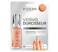 PODERM Vernis Durcisseur Ongles - Biotine, Silicium, Kératine | Répare & Fortifie les Ongles Abîmés, Fragilisés, Cassants par Vernis Semi-permanent & Vieillissement | Swiss Made - Sunkissed
