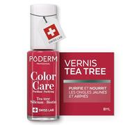 Poderm Color Care Vernis À Ongles Soin Tea Tree Rouge Rose 8ml