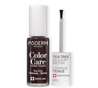 PODERM Vernis Mycose à Ongles - Swiss Made | Couleur Rouge Noir - 8ML | Antifongique au Tea Tree, Silicium & Biotine | Renforce, Répare & Camoufle les Ongles Jaunes et Abîmés | Créé par une Podologue