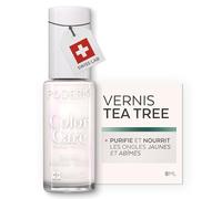 PODERM Vernis Soin au Tea Tree - Blanc Perlé | Swiss Lab - 8ML | Enrichis en Tea Tree, Silicium & Biotine | Purifie, Clarifie & Nourrit les Ongles Jaunes et Abîmés | Créé par une Podologue
