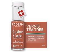 PODERM Vernis Soin au Tea Tree - Terracotta | Swiss Lab - 8ML | Enrichis en Tea Tree, Silicium & Biotine | Purifie, Clarifie & Nourrit les Ongles Jaunes et Abîmés | Créé par une Podologue