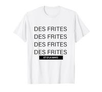 Podfactory T-Shirt des frites phrase culte les tuches Blanc S Pop Culture Homme Classique Coupe classique Manche mi-longue Crew Ras du cou Coton 100% Coton Stretchable Imported Homme T-Shirts