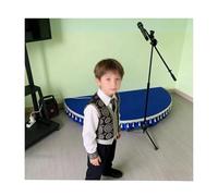 podium 39,3/47,3" Plateforme scénique pour concerts d'enfants, petite scène portable en demi-cercle avec jupe pour percussions/chant/événements(47.3x23.6in/3.9x1.9ft)