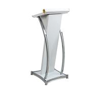 Podium autonome en métal acrylique, pupitre de conférence, podium sur pied, pupitre professionnel avec large comptoir de lecture, portable pour église ou école