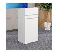 Podium blanc durable pour présentations et conférences - Lutrin en bois avec tiroir - Chaire robuste pour école et église - 50 x 40 x 105 cm - Idéal pour prendre la parole en public