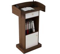Podium de bureau avec support de rangement - Support pratique pour églises et événements, design déflecteur, meuble de chaire durable, idéal pour les présentations et les discours