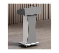 Podium de conférence pour l'école et le commerce - Plateforme de présentation en bois - Gestion facile pour tout scénario - Chaire grise pour événements - Idéal pour les conférences et les conférences