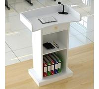 Podium De Lutrin Blanc avec Tiroir pour Les Cérémonies - Mobilier D’événement Idéal pour Le Restaurant De Campus D’Entreprise Et Le Mariage, Natural, Without Drawer