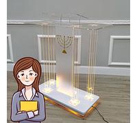 Podium de table portable avec lumière LED - Idéal pour les salles de classe, l'église et les événements - Pupitre compact pour les présentations et l'accueil