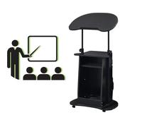 Podium d'enseignement mobile réglable avec roulettes de 85 à 115 cm de hauteur, bureau incliné pour conférences et présentations, assemblage facile, bureau d'écriture compact pour la maison/le bureau