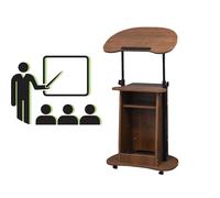 Podium d'enseignement mobile réglable sur roulettes - Hauteur 85-115 cm - Bureau incliné pour conférences et présentations - Assemblage facile - Bureau d'écriture compact pour la maison/le bureau