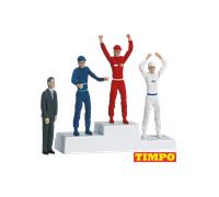 Podium des vainqueurs avec ensemble de figurines
