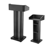 Podium En Acier Inoxydable Blanc Et Noir,Support De Pupitre Avec Espace De Rangement,Petit Bureau D'accueil,Idéal For Une Chaire D'église,Une Salle De Classe Ou Un Mariage(Black,A)