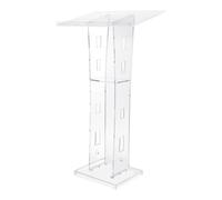Podium en acrylique - 60 x 40 x 110 cm - Transparent - Pour enseignant, école, église, collège, conférence de presse - Facile à monter - Stable