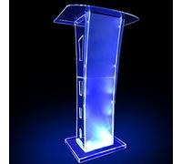 Podium en acrylique avec lumière LED - Support de présentation portable transparent pour église, école, mariage, bureau - Podium d'informations élégant et fonctionnel