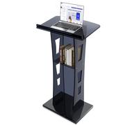 Podium en acrylique de 114 cm pour églises avec dessus inclinable, Pulpitos para Iglesias avec espace de rangement ouvert, pupitre pour salle de classe, mariage, concert, discours - Noir