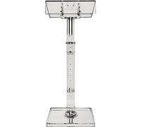 Podium en Acrylique, Pupitre de Chaire Transparent, Podium de Parler en Public au Sol pour Conférence, Cérémonie, Séminaire, Discours, Hauteur Réglable 70-130cm